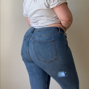 Ripped, High-waisted Jeans